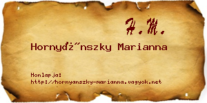 Hornyánszky Marianna névjegykártya